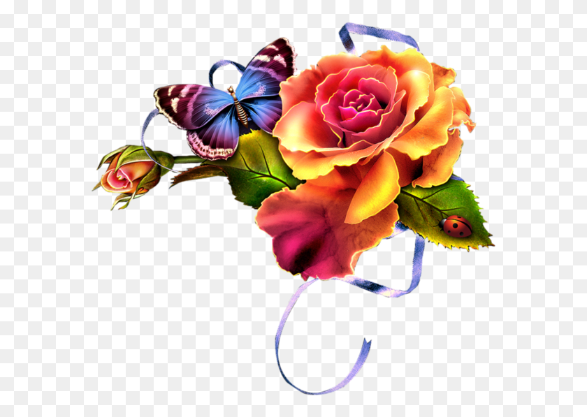 581x537 Приглашение На Чаепитие Rosas Con Mariposas, Графика, Цветочный Дизайн Hd Png Скачать