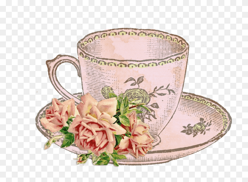 1035x737 Tea Party Teacup Teapot Clip Art, Saucer, Pottery, Cup HD PNG Download