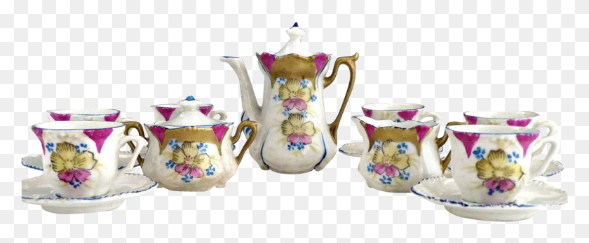1025x378 Tea Set Cup, Porcelain, Pottery HD PNG Download