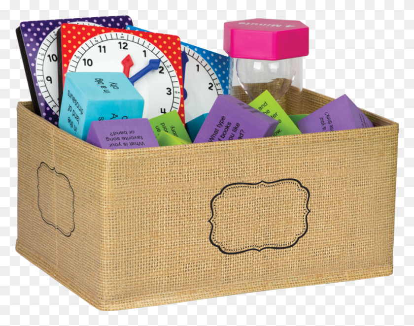 901x696 Teacher Created Resources Burlap Storage Bin, Box, Basket, Wristwatch Descargar Hd Png