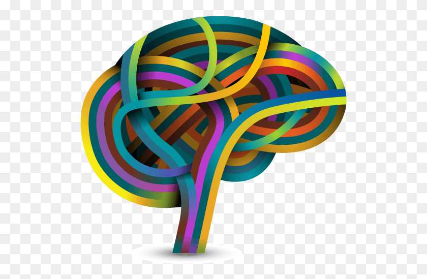 525x489 Учить Мозгом В Уме Мозг Стилизованный, Графика, Воздушный Шар Hd Png Скачать