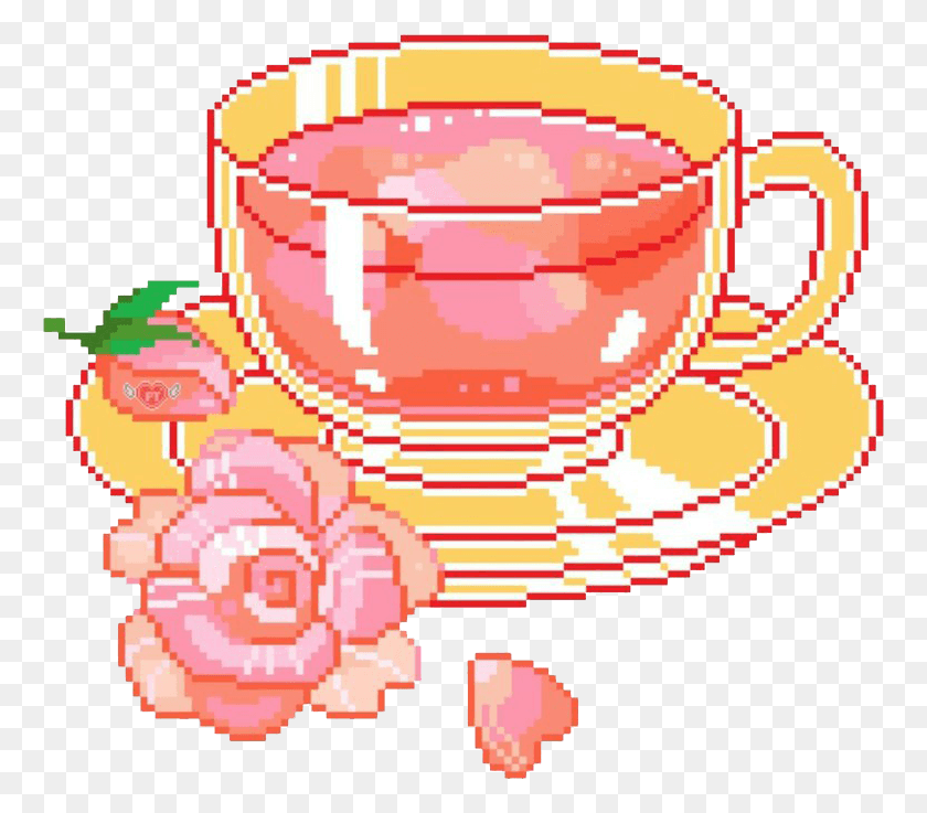 763x677 Teacup Pixel Art Cute Pixel Art Kawaii, Coffee Cup, Cup, Pottery HD PNG Download