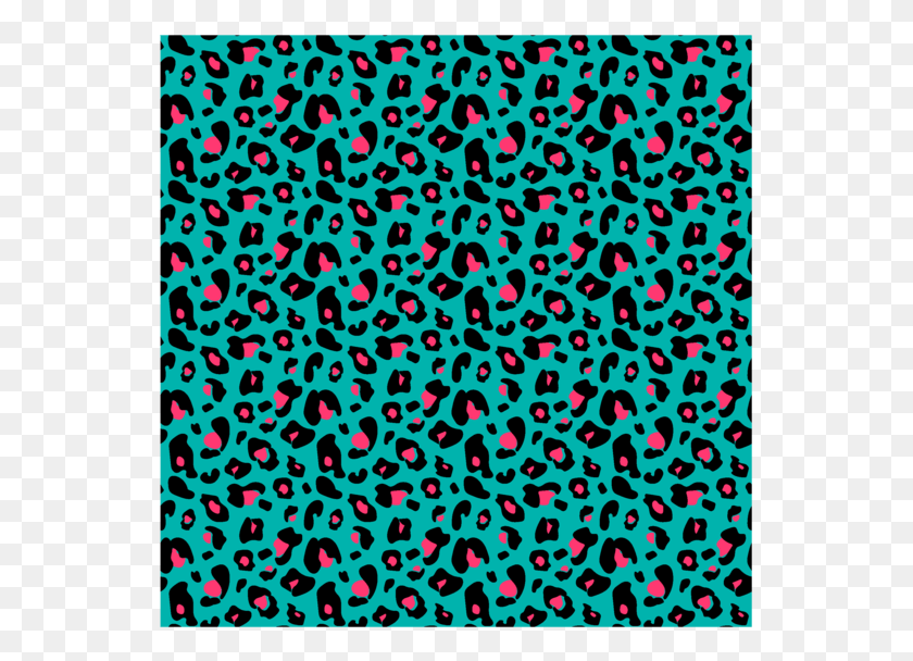 547x548 Teal Leopard Patterned Craft Vinyl Art, Pattern, Rug, Texture Descargar Hd Png