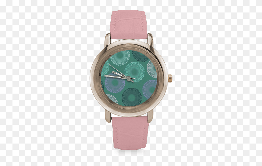 267x472 Teal Sea Foam Green Lace Doily Women39s Rose Gold Leather Watch, Wristwatch HD PNG Download