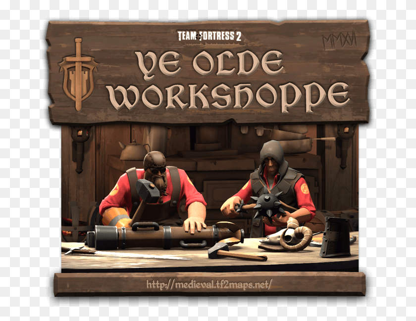 677x589 Team Fortress 2 Ye Olde Workshoppe, Person, Human, Helmet HD PNG Download