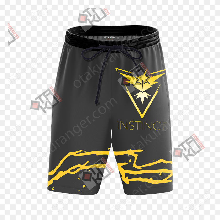 1024x1024 Team Instinct Pokemon Go Beach Shorts, Clothing, Apparel, Poster HD PNG Download