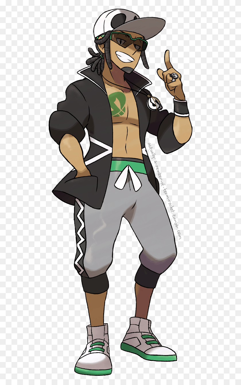 502x1280 Team Skull Admin Kukui He39s The Super Chill Big Bro Team Rocket And Team Skull, Person, Human, Costume HD PNG Download