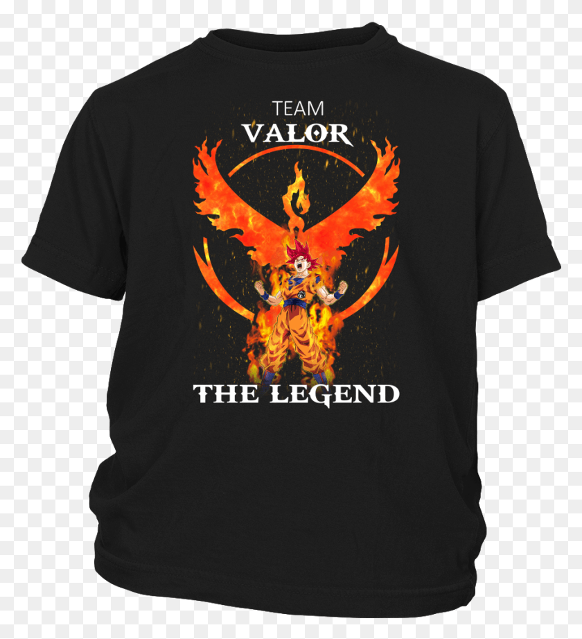 906x1001 Team Valor Goku The Legend Dragon Ball T Shirt Amp Hoodie Shirt, Clothing, Apparel, T-shirt HD PNG Download