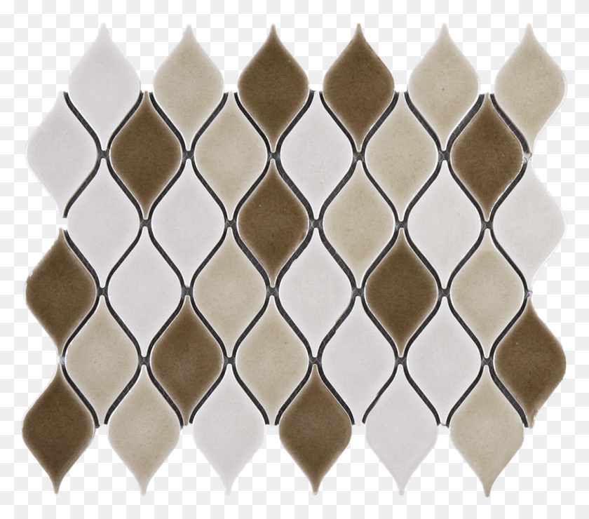 1024x893 Tear Drop Pattern White And Brown Ceramic Mesh Mounted Tile, Rug, Texture HD PNG Download