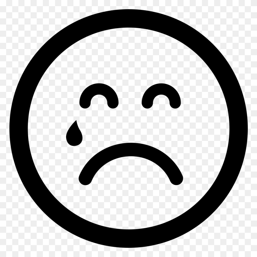 981x980 Descargar Png La Lágrima Cayendo Sobre La Cara Triste Emoticon Comentarios Rechazó, Stencil, Símbolo, Logo Hd Png