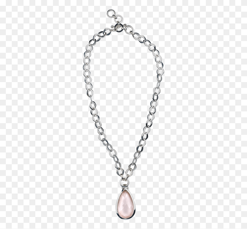 279x721 Teardrop Rose Quartz Sterling Silver Link Necklace Locket, Chain, Jewelry, Accessories HD PNG Download