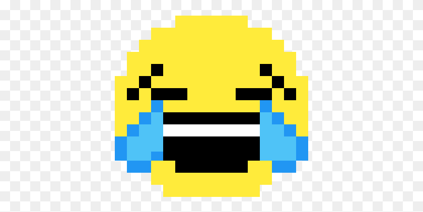 385x361 Tears Of Joy Emoji Cool Emoji Pixel Art, Pac Man HD PNG Download