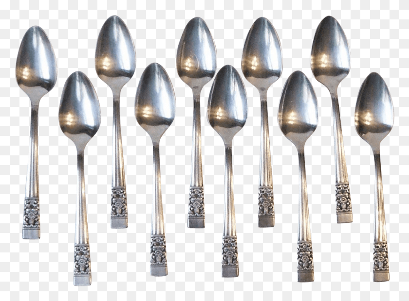 1005x722 Teaspoons 1936 Oneida Community Coronation Silverplate Brass, Spoon, Cutlery HD PNG Download