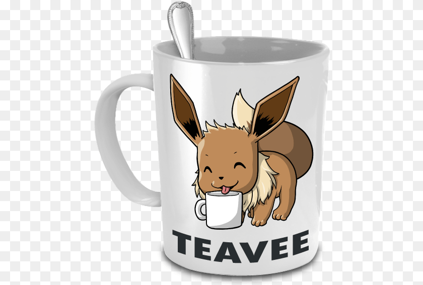 Teavee Pokemon, Cup, Cutlery, Beverage, Coffee Sticker PNG