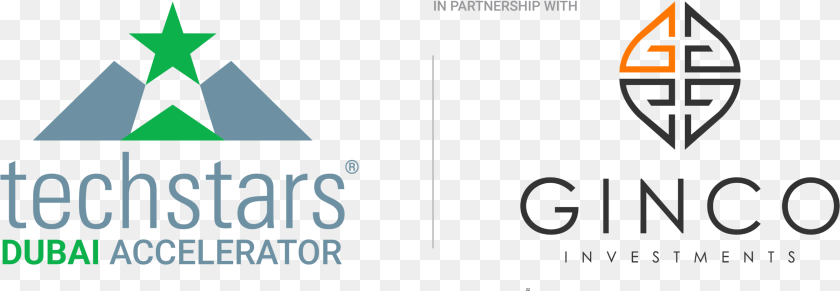 2487x862 Techstars Dubai Accelerator In Partnership With Ginco, Logo, Symbol Transparent PNG