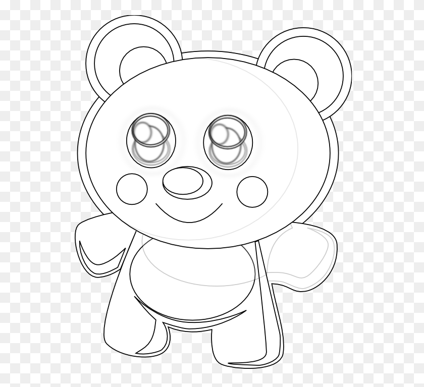 555x707 Teddy Bear Black And White Cute Animal Bear Clipart Cartoon, Electronics HD PNG Download