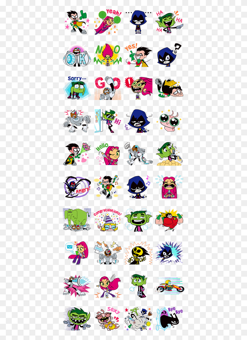 415x1095 Teen Titans Go Teen Titans Stickers Telegram, Graphics, Rug HD PNG Download