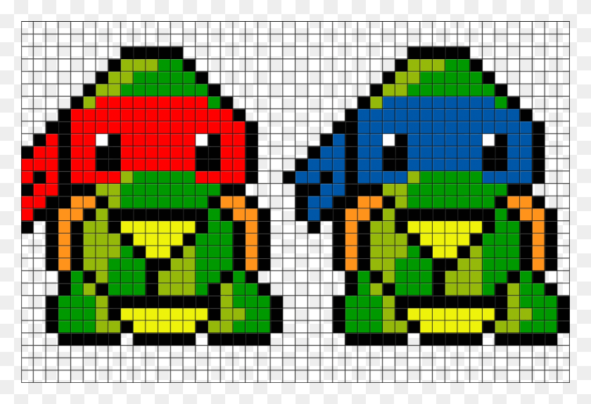 880x581 Черепашки-Ниндзя Pixel Art, Супер Марио, Bowl, Pac Man Hd Png Скачать