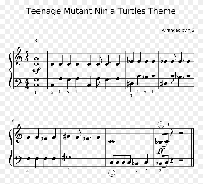 769x703 Teenage Mutant Ninja Turtles Theme Sheet Music For Paganini Caprice 24 Piano, Gray, World Of Warcraft HD PNG Download