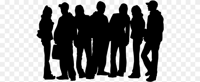 536x344 Teenagers Silhouette Hanging Out With Friends Gray Clipart PNG