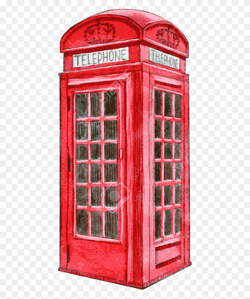 450x946 Telephone Booth Clipart Transparent Drawing London Telephone Box, Phone Booth, Door, Kiosk HD PNG Download