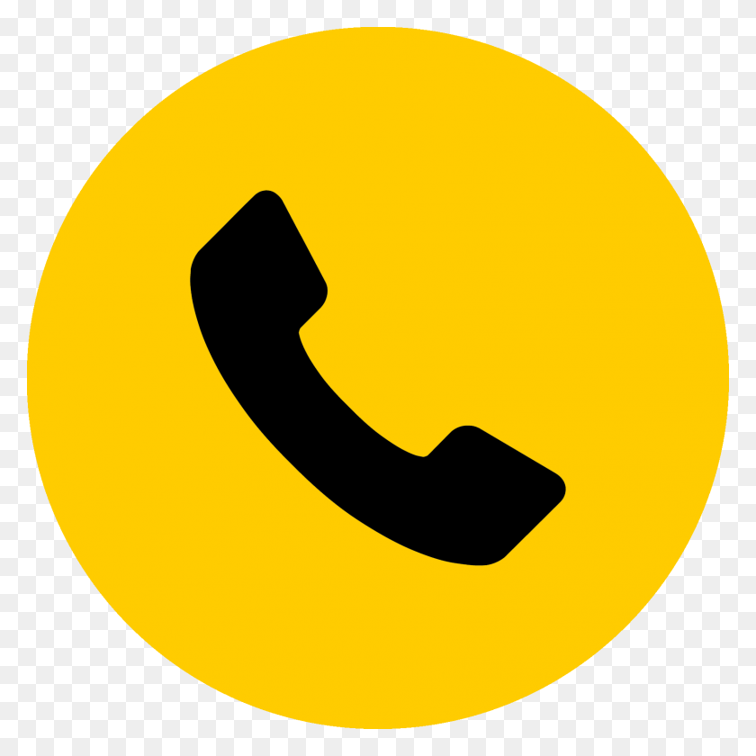1667x1667 Telephone Phone Icon Phone Symbol Yellow, Text, Logo, Trademark Descargar Hd Png