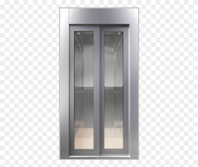 342x651 Telescopic Glass Door Stainless Steel And Glass Elevator Doors, Furniture, Cabinet, Sliding Door HD PNG Download