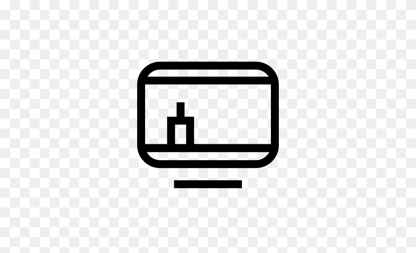 Television Tv Widescreen Icon With And Vector Format, Gray Sticker PNG