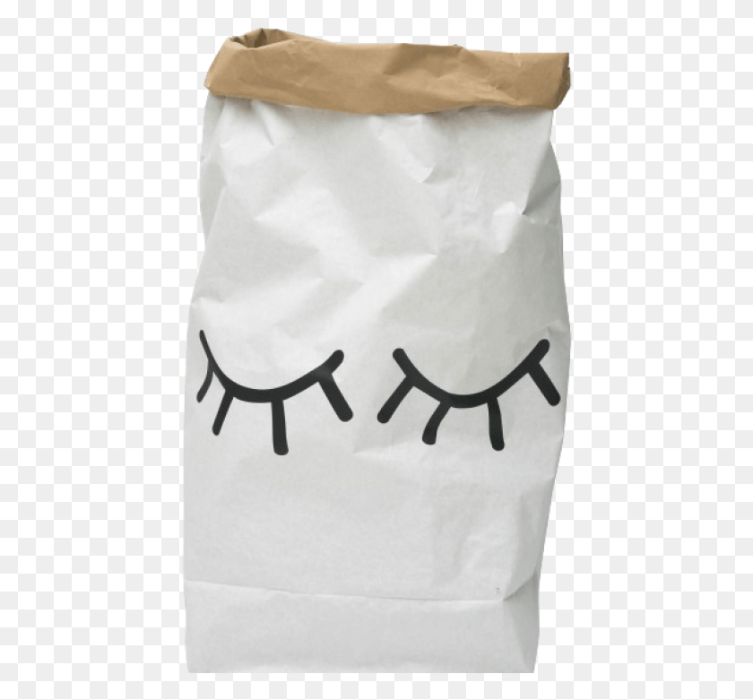 438x721 Tellkiddo Paper Bag Closed Eyes Sack With Eyes, Diaper, Text, Clothing HD PNG Download