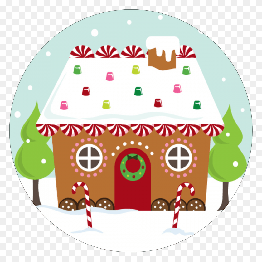 1500x1500 Templates Clipart Gingerbread House Label, Cookie, Food, Biscuit HD PNG Download