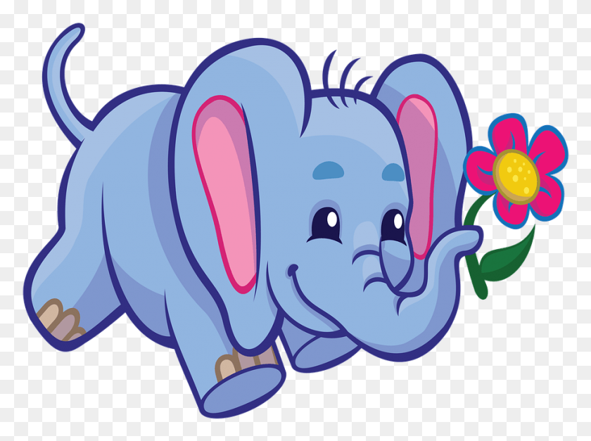 911x663 Temporary Elephant Cartoon Cute Happy Elephant Clip Art, Graphics, Piggy Bank HD PNG Download