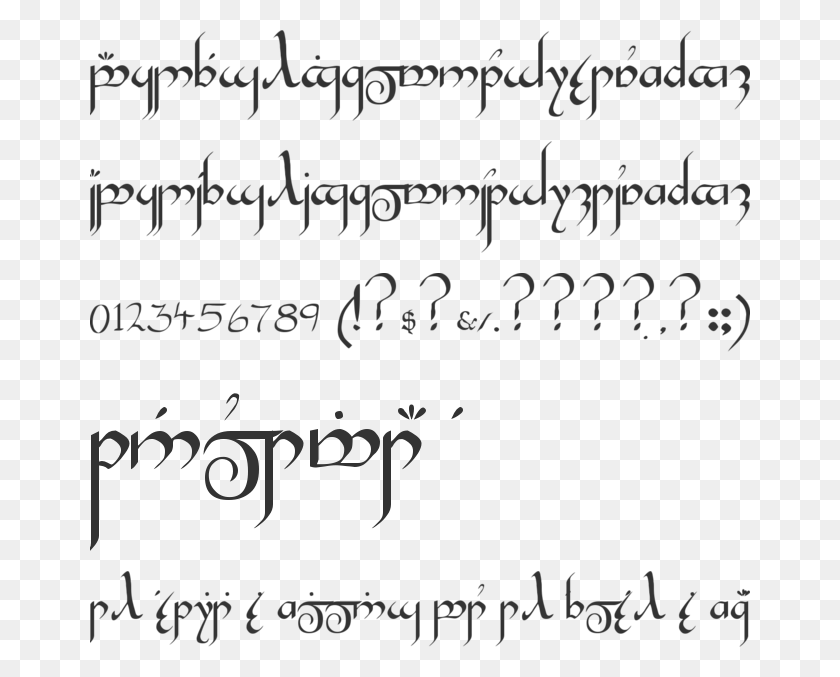 660x617 Tengwar Gandalf Font Preview Tengwar Gandalf, Text, Handwriting, Letter HD PNG Download