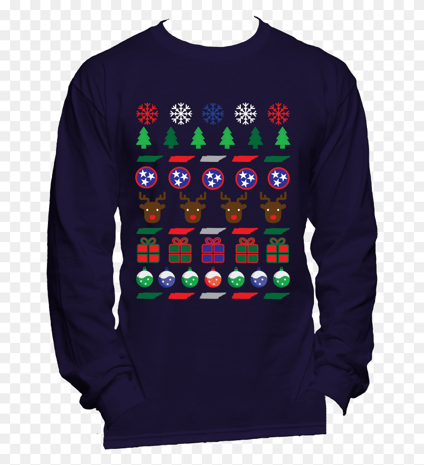 658x862 Tennessee Ugly Christmas Sweater Mens Long Sleeve T Shirt T Shirt, Clothing, Apparel, Long Sleeve HD PNG Download