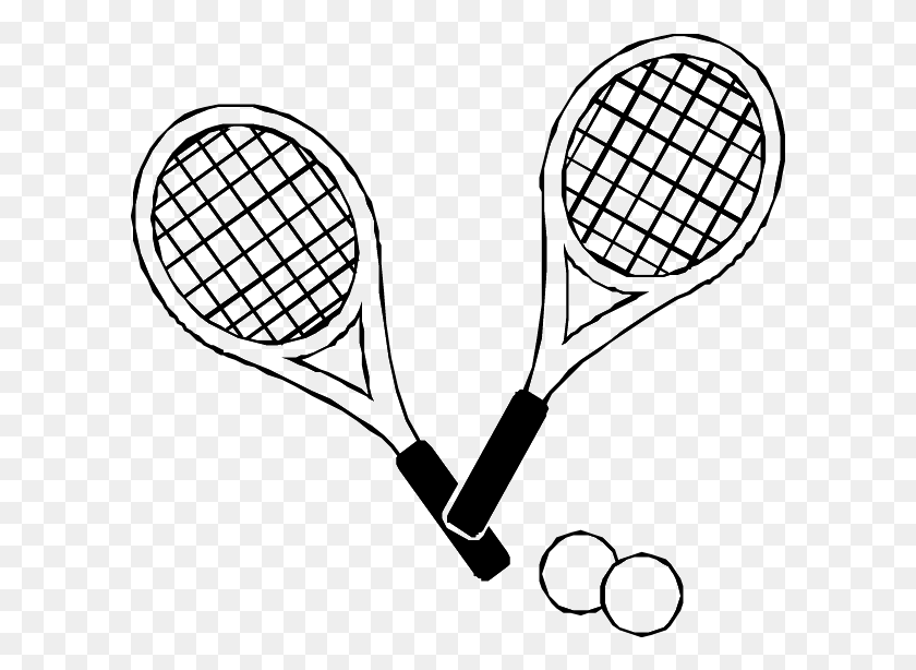601x554 Теннисный Рисунок Изображения Com Clip Art Черно-Белый Теннис, Ракетка, Теннисная Ракетка Png Скачать