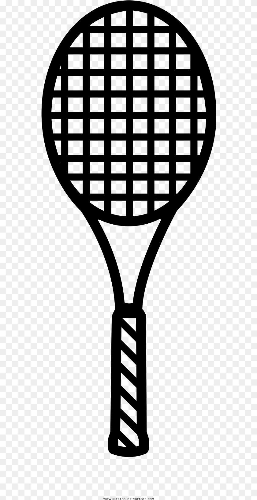 573x1634 Tennis Racket Coloring, Gray Transparent PNG