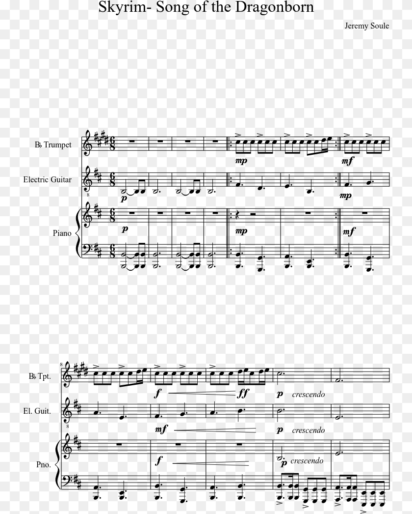 Tenor Sax Sheet Music Mario, Gray PNG