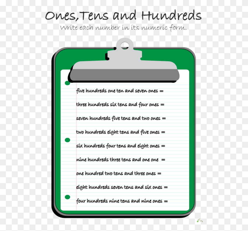 535x722 Tens Ones Hundreds Lesson Plan, Text, Label HD PNG Download