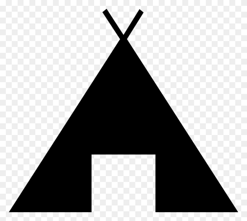 810x720 Tent Tipi Camping Clip Art Silhouette Tent Clipart, Gray, World Of Warcraft HD PNG Download