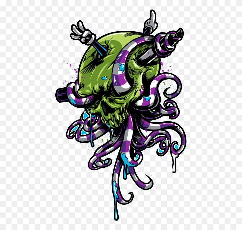 461x741 Tentacle Octopus Skull Illustration Hq Image Free Pulpo Ilustracion, Graphics, Modern Art HD PNG Download