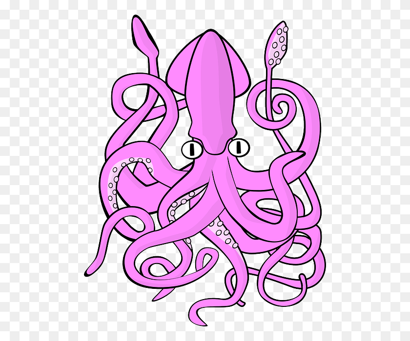 496x640 Tentacles Giant Squid Clipart, Sea Life, Animal, Invertebrate HD PNG Download
