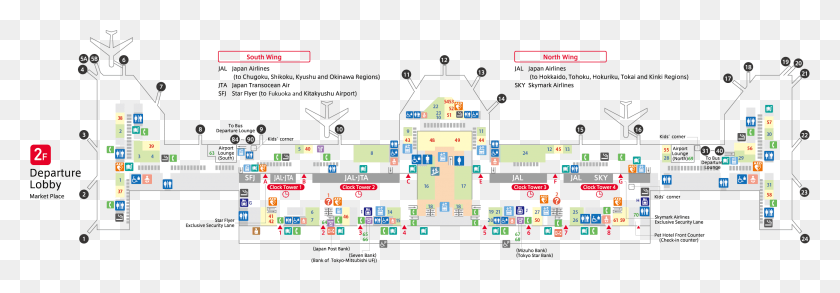 2602x778 Terminal 1 2f Market Place48 Haneda Terminal 1 Map, Plan, Plot, Diagram HD PNG Download