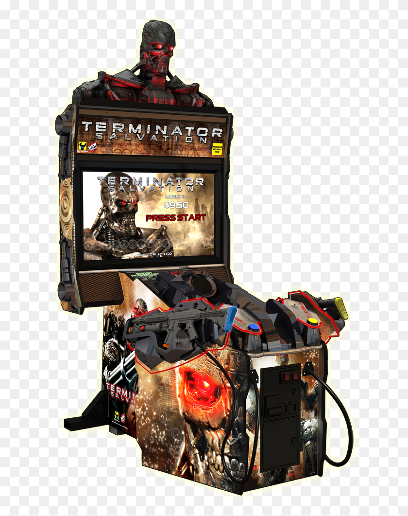 644x1001 Terminator Salvation Not In Production Terminator Salvation Arcade, Arcade Game Machine HD PNG Download