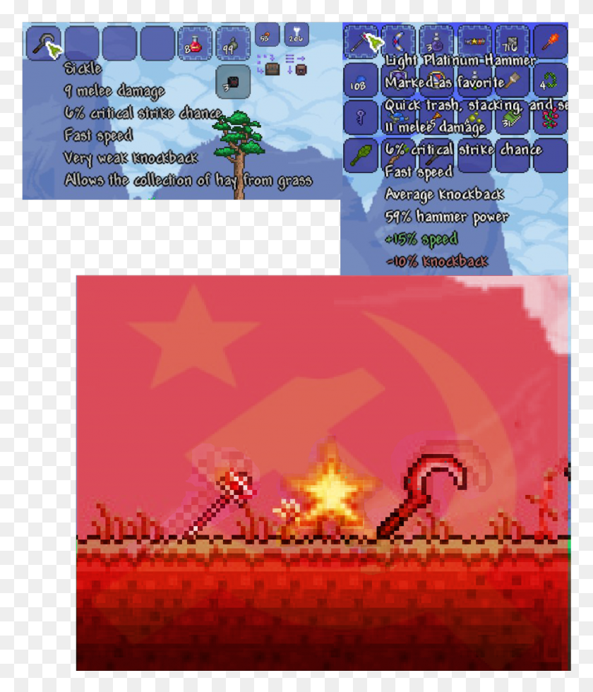 1719x2028 Terraria Terraria Hammer And Sickle, Poster, Advertisement, Text HD PNG Download