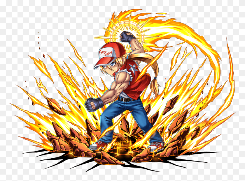 961x693 Terry Bogard Element King Of Fighter Brave Frontier, Person, Human, Bonfire HD PNG Download