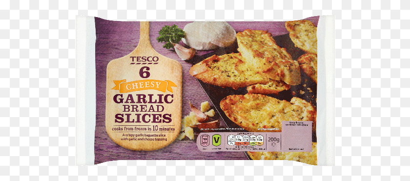 534x311 Tesco 6 Cheesy Garlic Bread Slices 200 G 1 Pack Tortilla Chip, Food, Cornbread, Plant HD PNG Download