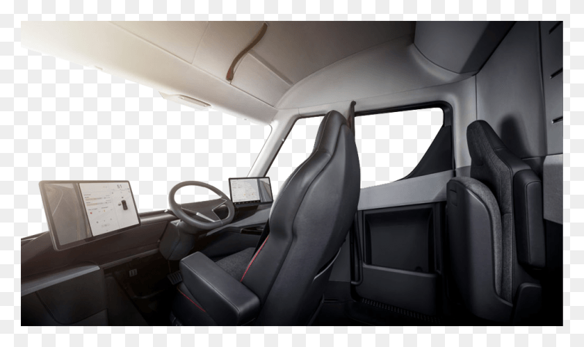 1000x563 Tesla Semi Truck Interior, Cushion, Chair, Furniture HD PNG Download