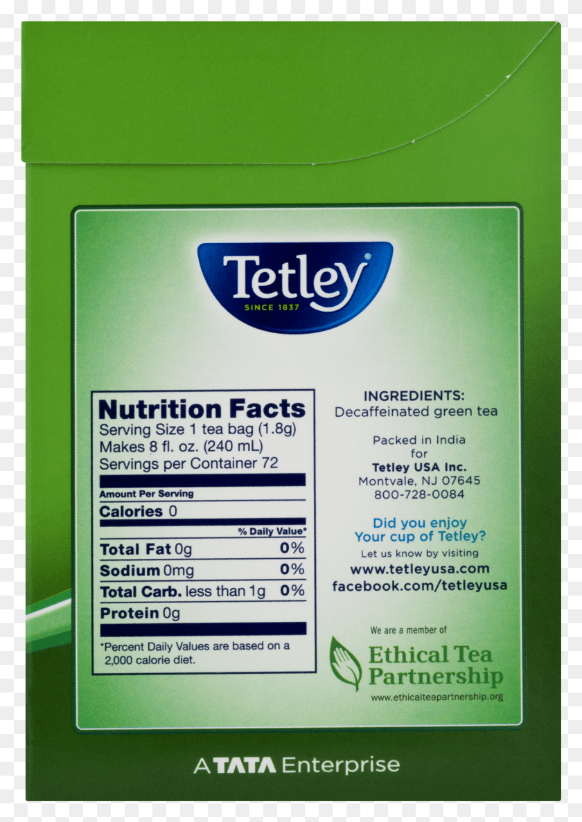 1246x1801 Tetley Decaffeinated Green Tea Nutrition Facts, Advertisement, Poster, Text HD PNG Download