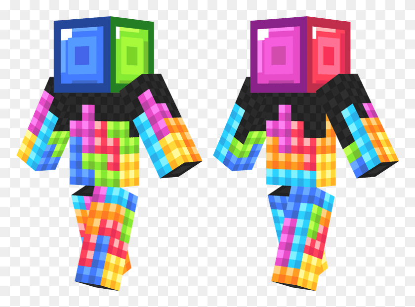 782x564 Tetris Colorful Minecraft Skins, Graphics HD PNG Download