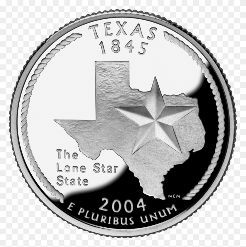 800x804 Texas Quarter Republic Of Texas State Quarters Texas Texas State Quarter, Money, Coin, Nickel HD PNG Download