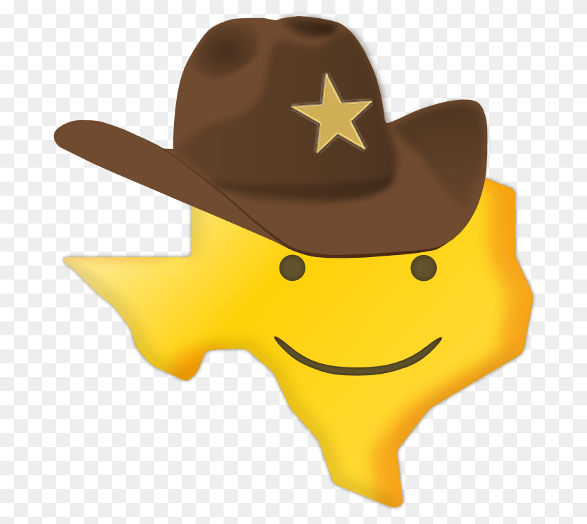 750x750 Texas Smiley Cowboy Emoji Texas Emoji, Clothing, Hat, Cowboy Hat, Animal Sticker PNG